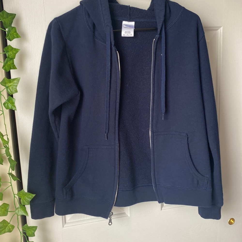 Navy zip-up hoodie